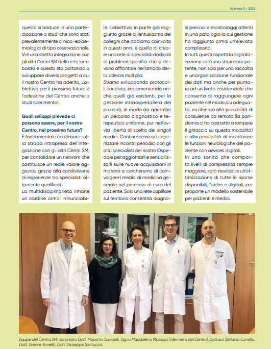 L'INTERVISTA AL DOTT. MASSIMO SUARDELLI - CENTRO SCLEROSI MULTIPLA