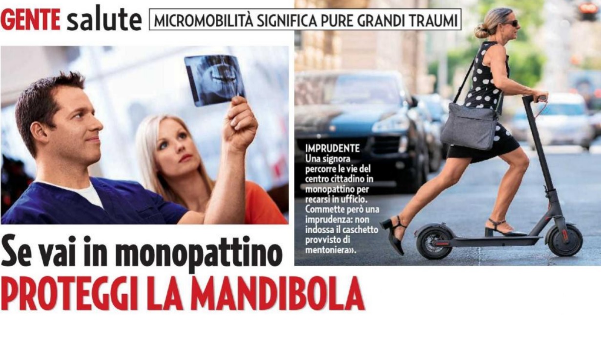 Se vai in monopattino proteggi la mandibola